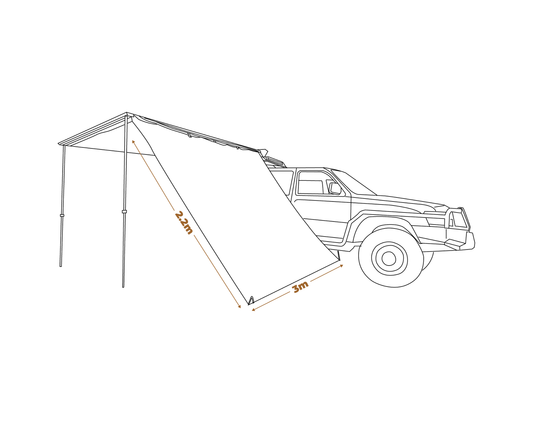 BlockOut Awning Side Wall 3m