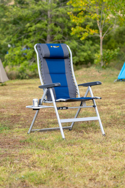 Cascade Deluxe 8 Position Recliner Chair - Navy