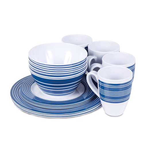 16 Piece Melamine Dinner Set - Nautical