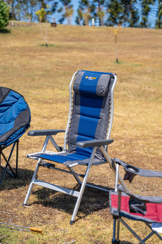 Cascade Deluxe 8 Position Recliner Chair - Navy