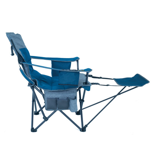 Monarch Arm Chair with Footrest - Blue