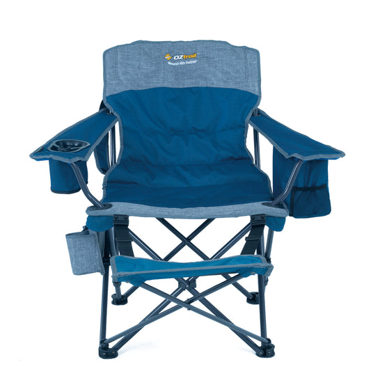 Monarch Arm Chair with Footrest - Blue