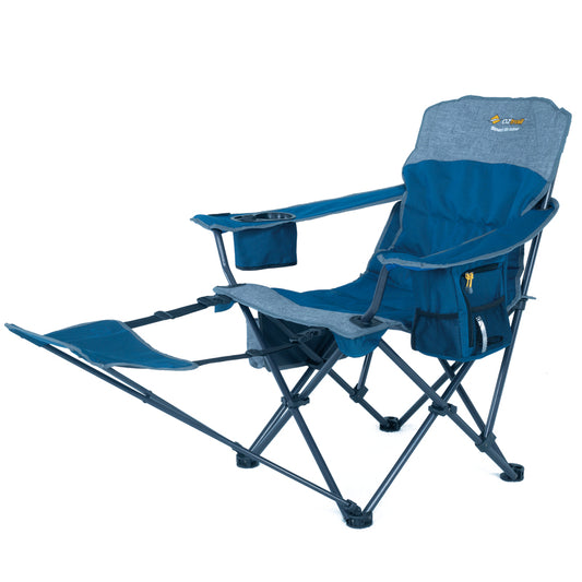 Monarch Arm Chair with Footrest - Blue