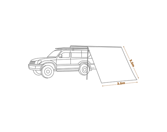 BlockOut Awning Front Wall 2.5m