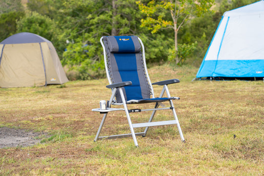 Cascade Deluxe 8 Position Recliner Chair - Navy